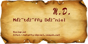 Mátéffy Dániel névjegykártya